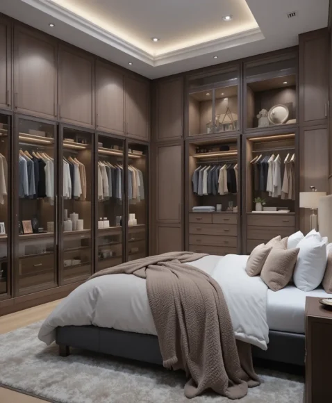 Luxury Built-In Closet Wall Bedroom Design