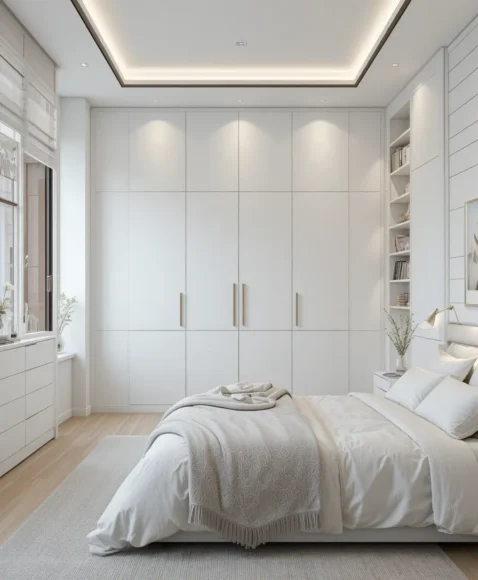 Minimal White Built-In Closet Wall