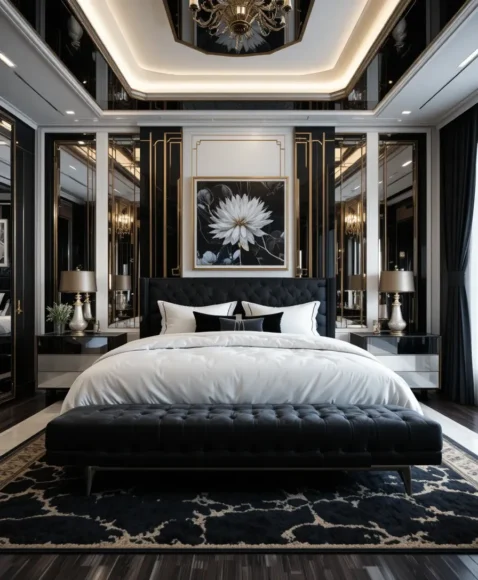 Monochrome Deco Bedroom Style
