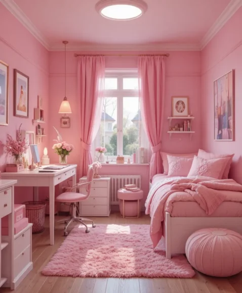 Pink Monochrome Dorm Style