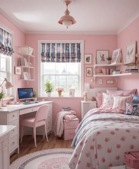 Preppy Pink College Dorm Look