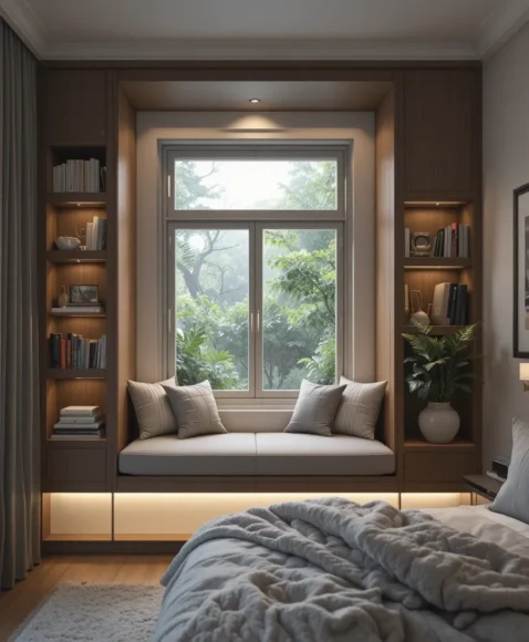 Reading Nook with Built-In Lighting