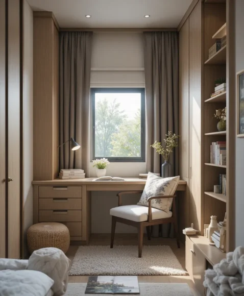 Reading Nook with Compact Desk Chair