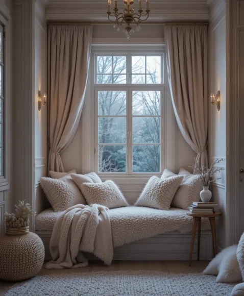 Reading Nook with Plush Textures