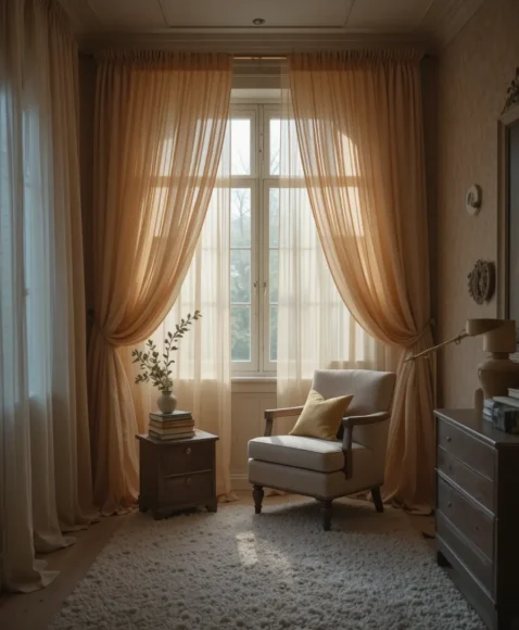 Reading Nook with Soft Curtains