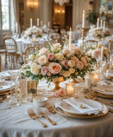 Blush and Ivory Floral Romance Table