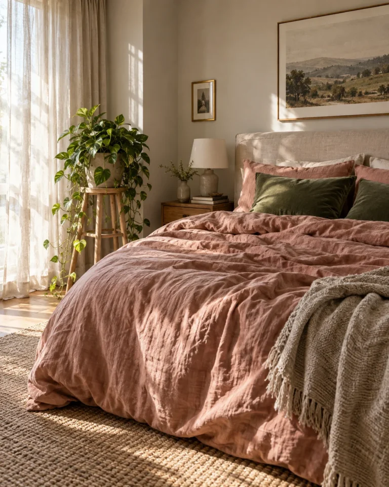 Dusty Rose and Deep Sage Green