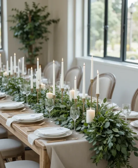 Greenery-Only Elegant Tablescape