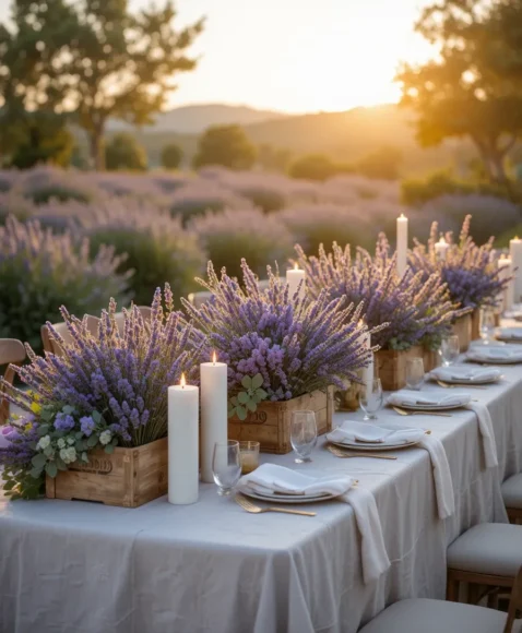 Lavender Field Centerpiece Display