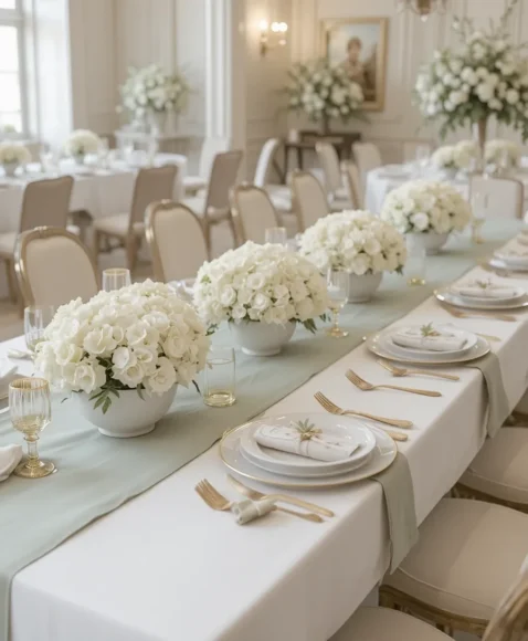 Soft Sage and White Minimalist Setting