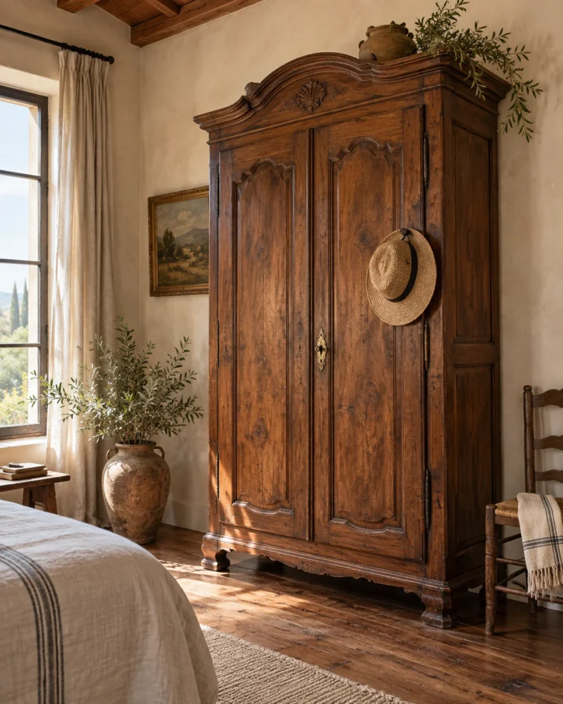 Standalone Distressed Walnut Armoire