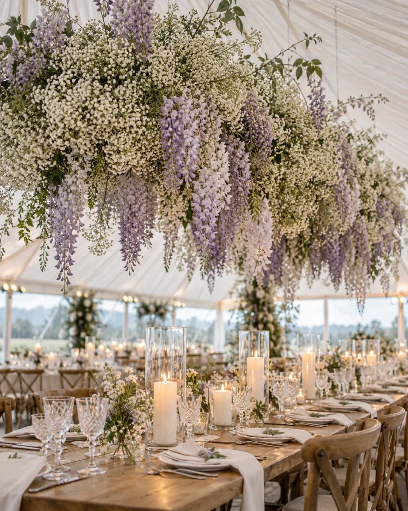 Suspended Overhead Floral Clouds