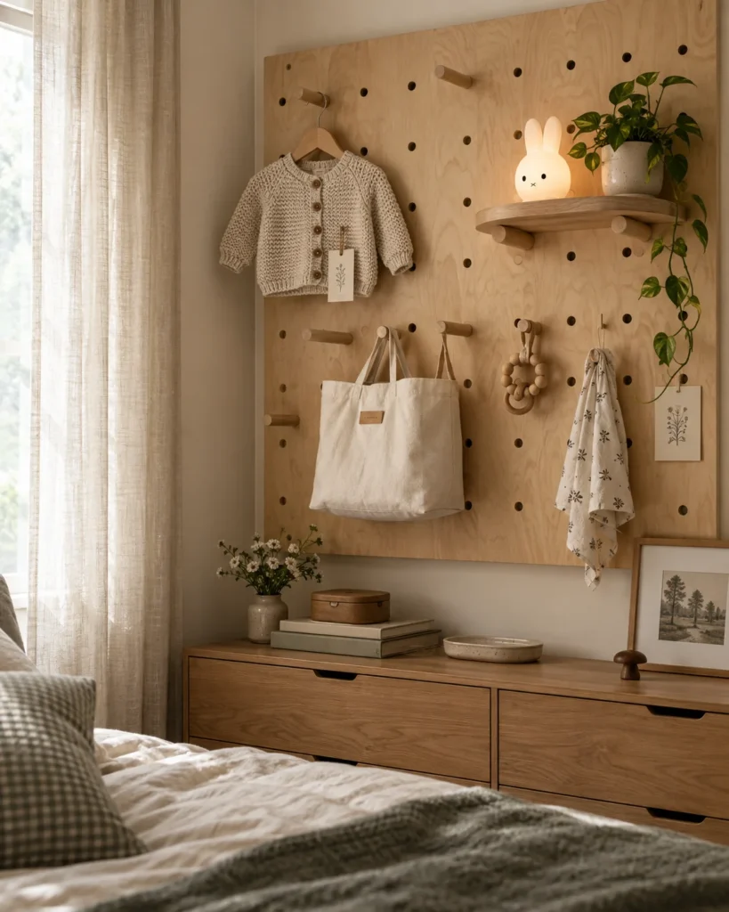 Wooden Vertical Pegboard System