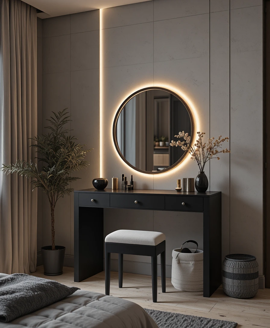 Matte Black Modern Vanity