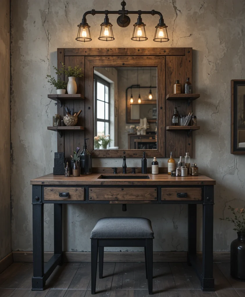 Rustic Industrial Wood Vanity