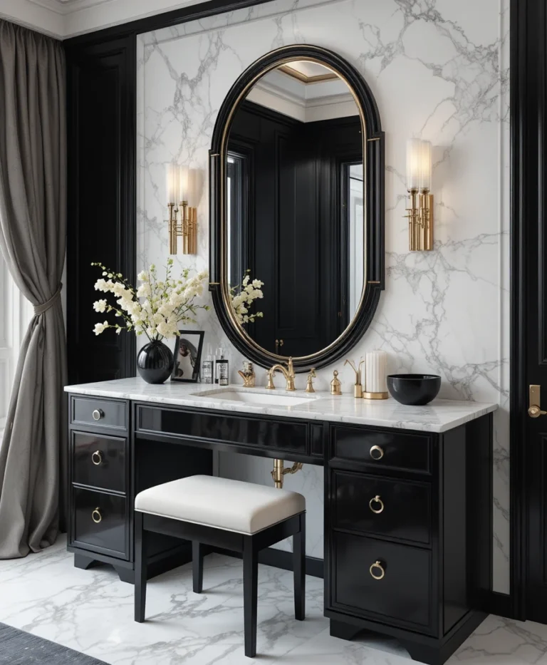 18 Black Makeup Vanity Ideas That Add Elegance and Drama to Your Space