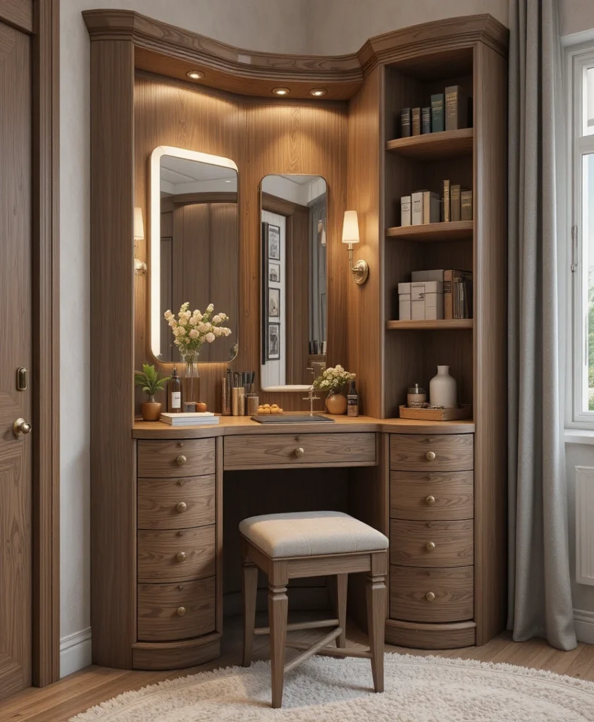 Corner Wooden Vanity