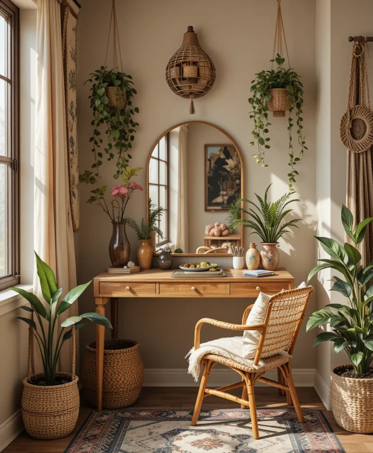 22 Boho Makeup Vanity Ideas for Charm & Elegance