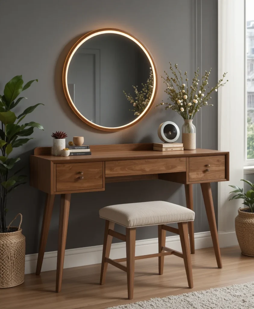 Mid-Century Modern Wood Vanity
