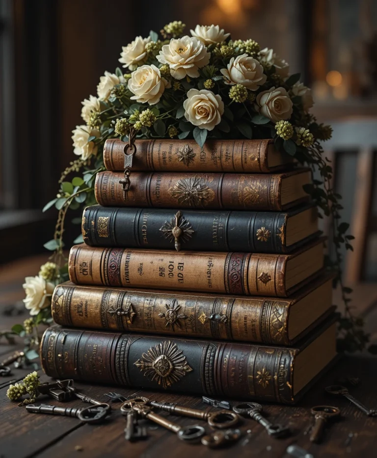 Book and Vintage Key Decor