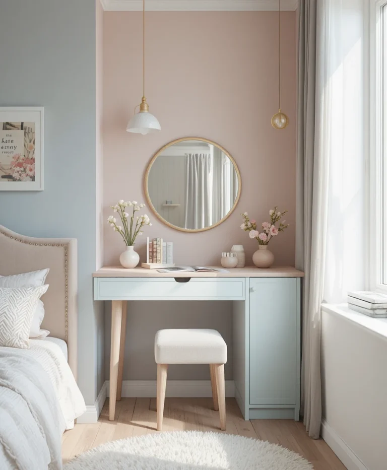 Compact Corner Dressing Table