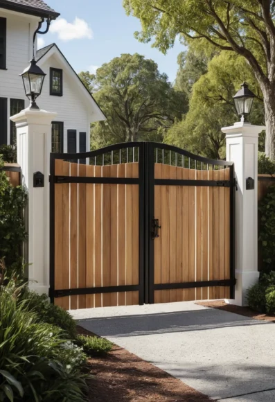 Classic Wooden Double Swing Gate