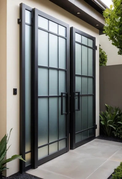 Glass and Metal Modern Gate