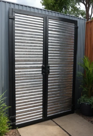 Industrial Style Corrugated Metal Gate