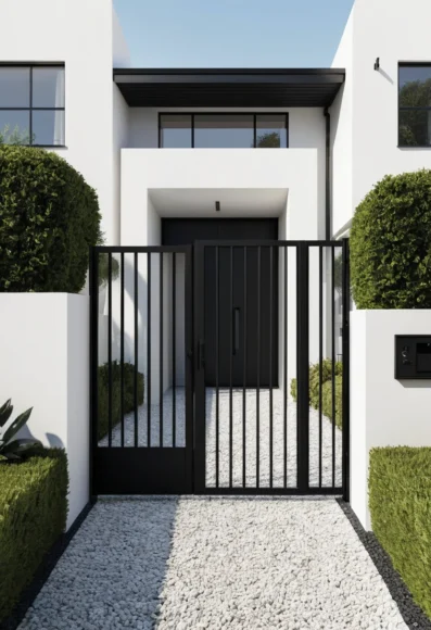 Minimalist Black Steel Gate