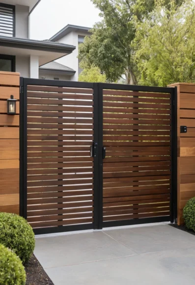 Modern Horizontal Slat Gate