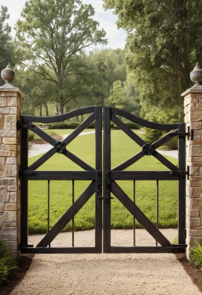 Rustic Farmhouse Gate with Crossbuck Design