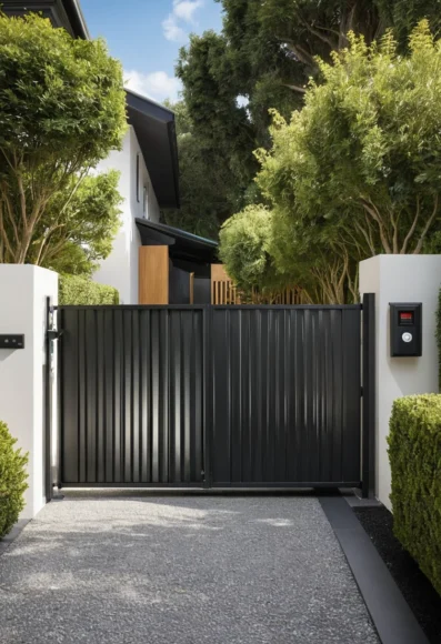 Sliding Metal Gate for Compact Spaces