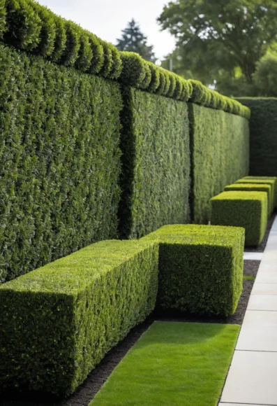 Low Boxwood Hedge Fence