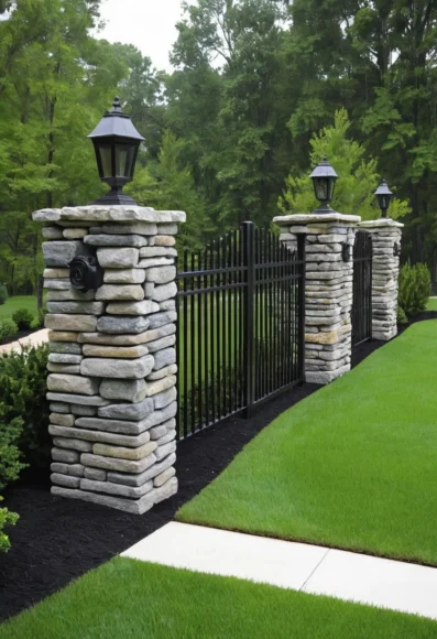 Stone Pillar Fence