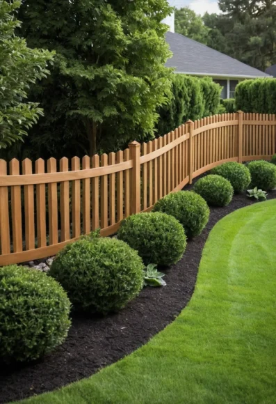 Curved Wooden Fence