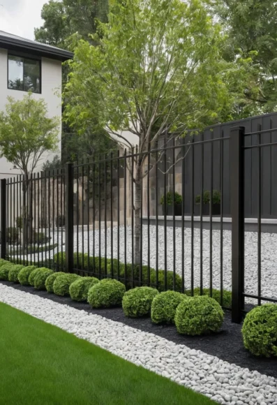 Steel and Stone Fence