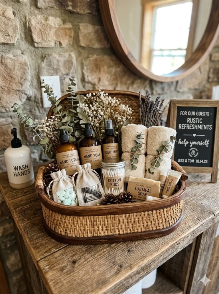 22 Wedding Bathroom Basket Ideas That Guests Will Appreciate (And Actually Use!)
