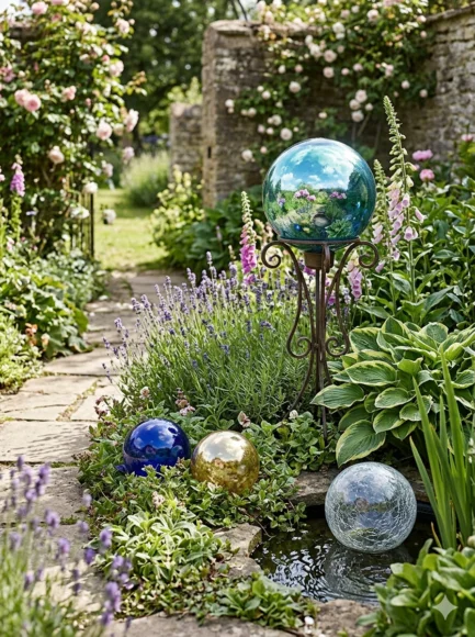 Glass Garden Globes for Classic Elegance