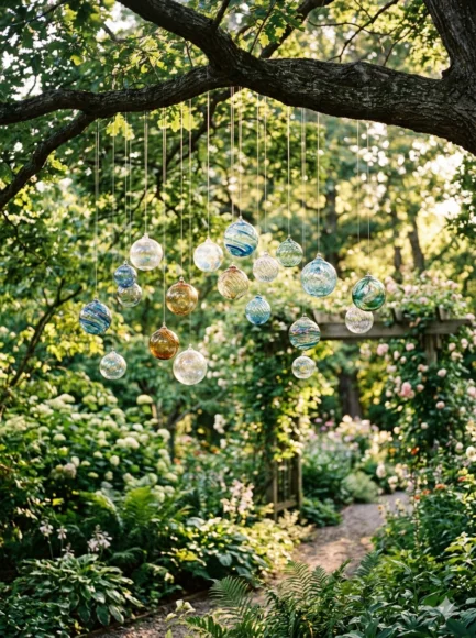 Hanging Glass Orbs for a Floating Effect