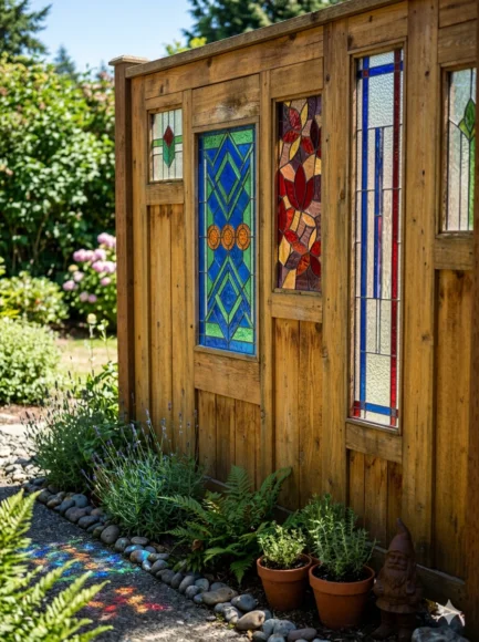 Stained Glass Panels for Fence Decor