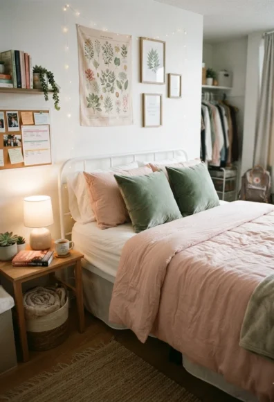 Pink and Green Dorm Room Ideas