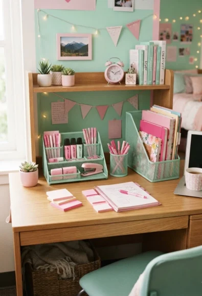 Pink and Green Dorm Room Ideas