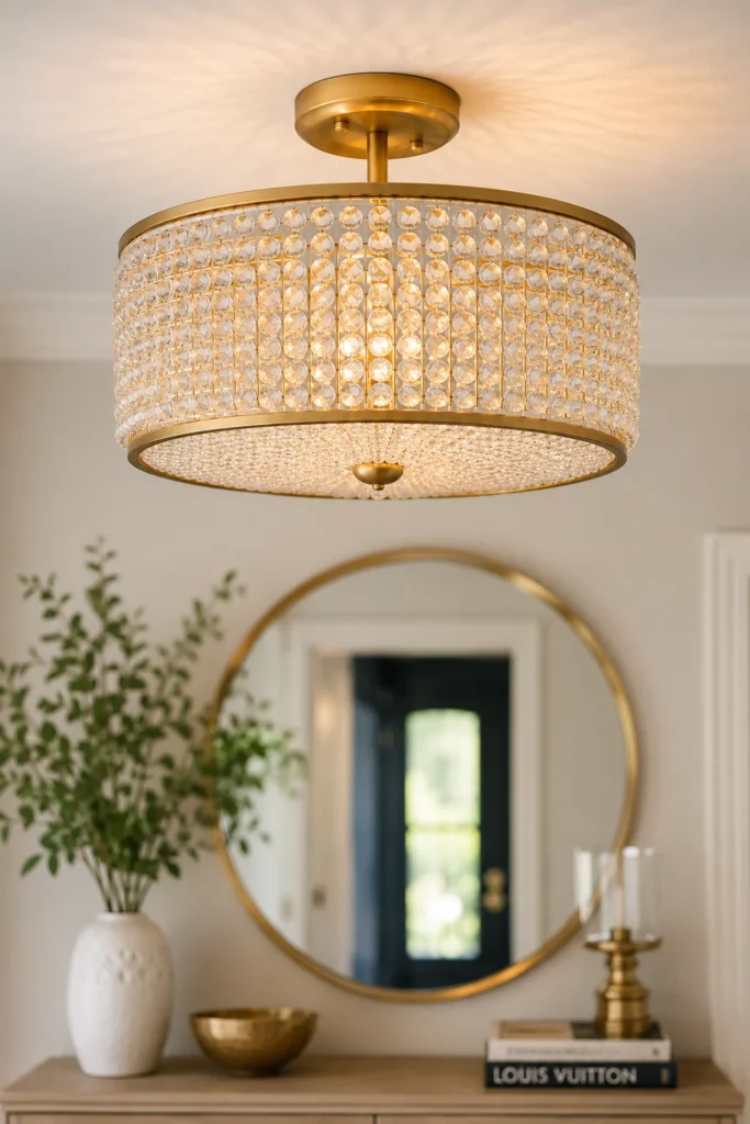 Beaded Shallow Drum Shade