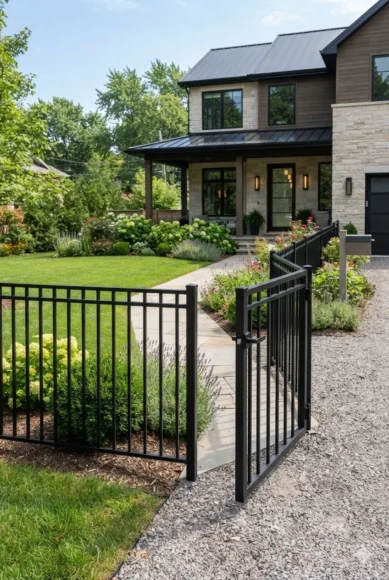 Black Aluminum Panel Fence