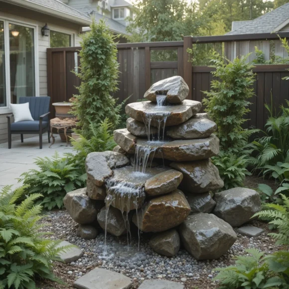 Bubbling Rock Fountain for Sound Masking