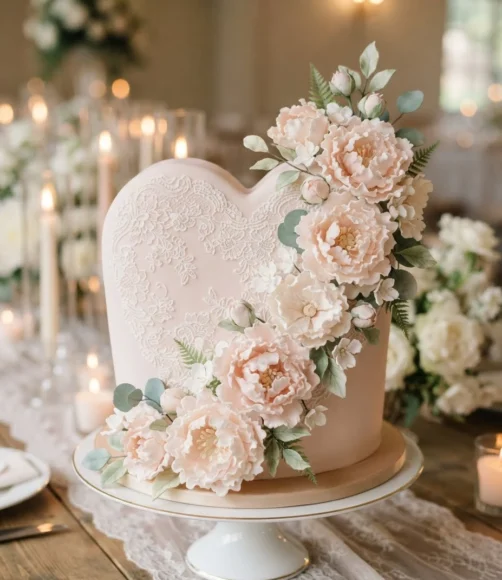 Heart Shaped Wedding Cake Ideas
