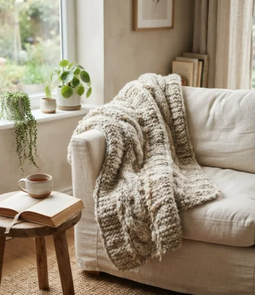 Chunky Crochet Throw Blanket