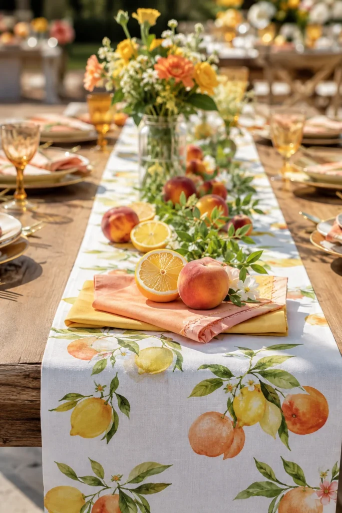 Citron & Peach Summer Orchard Runner