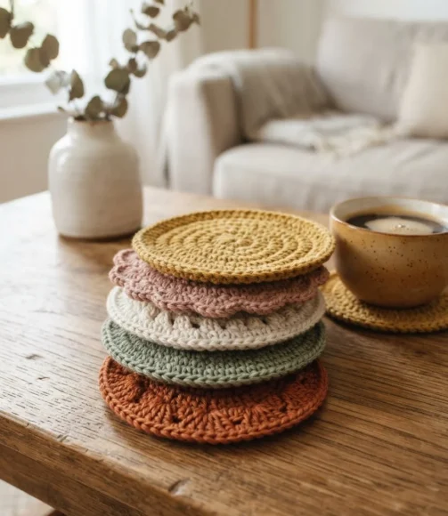 Crochet Coasters in a Cluster