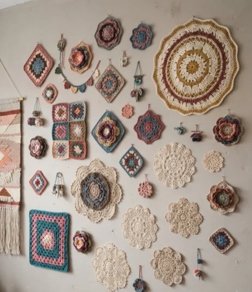 Crochet Trivets Doubling as Wall Decor